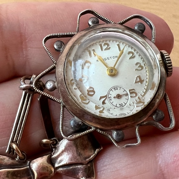 VINTAGE KINGSTON BROOCH PIN LAPEL WATCH 10K GOLD FILLED HALLMARKED RARE UNIQUE main image 12